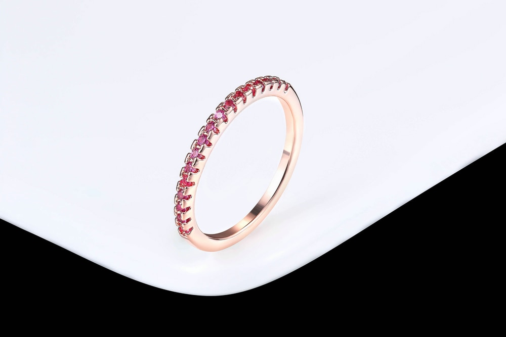 Classical Multicolour Mini Cubic Zirconia Rose Gold Fashion Ring