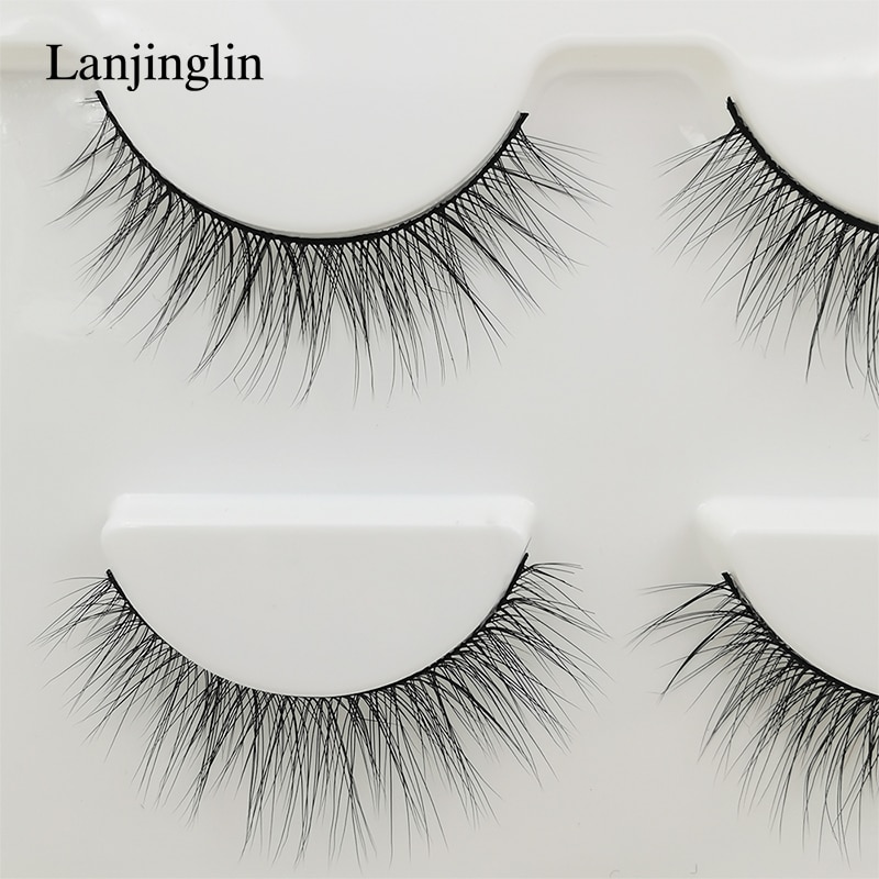 New 3 pairs natural false eyelashes fake lashes long makeup 3d mink lashes extension eyelash mink eyelashes for beauty #X11