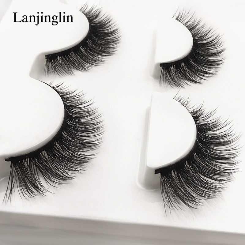 New 3 pairs natural false eyelashes fake lashes long makeup 3d mink lashes extension eyelash mink eyelashes for beauty #X11