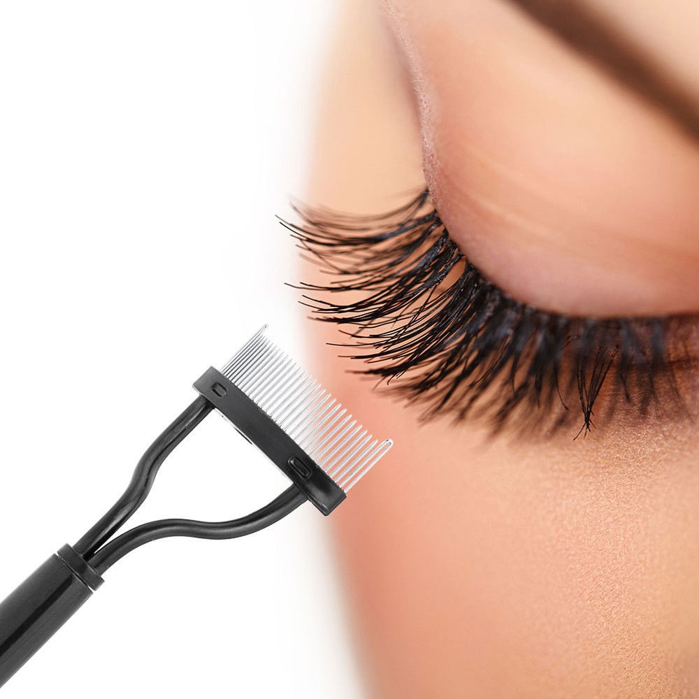 2019 Eyelash Curler Beauty Makeup Lash Separator Foldable Metal Eyelash Brush Comb Mascara Curl Beauty Makeup Cosmetic Tool