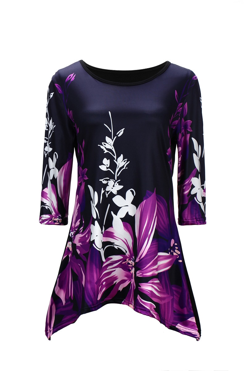 Casual Summer Shirt Boho Floral for Women - HANZ Outlet: Online ...