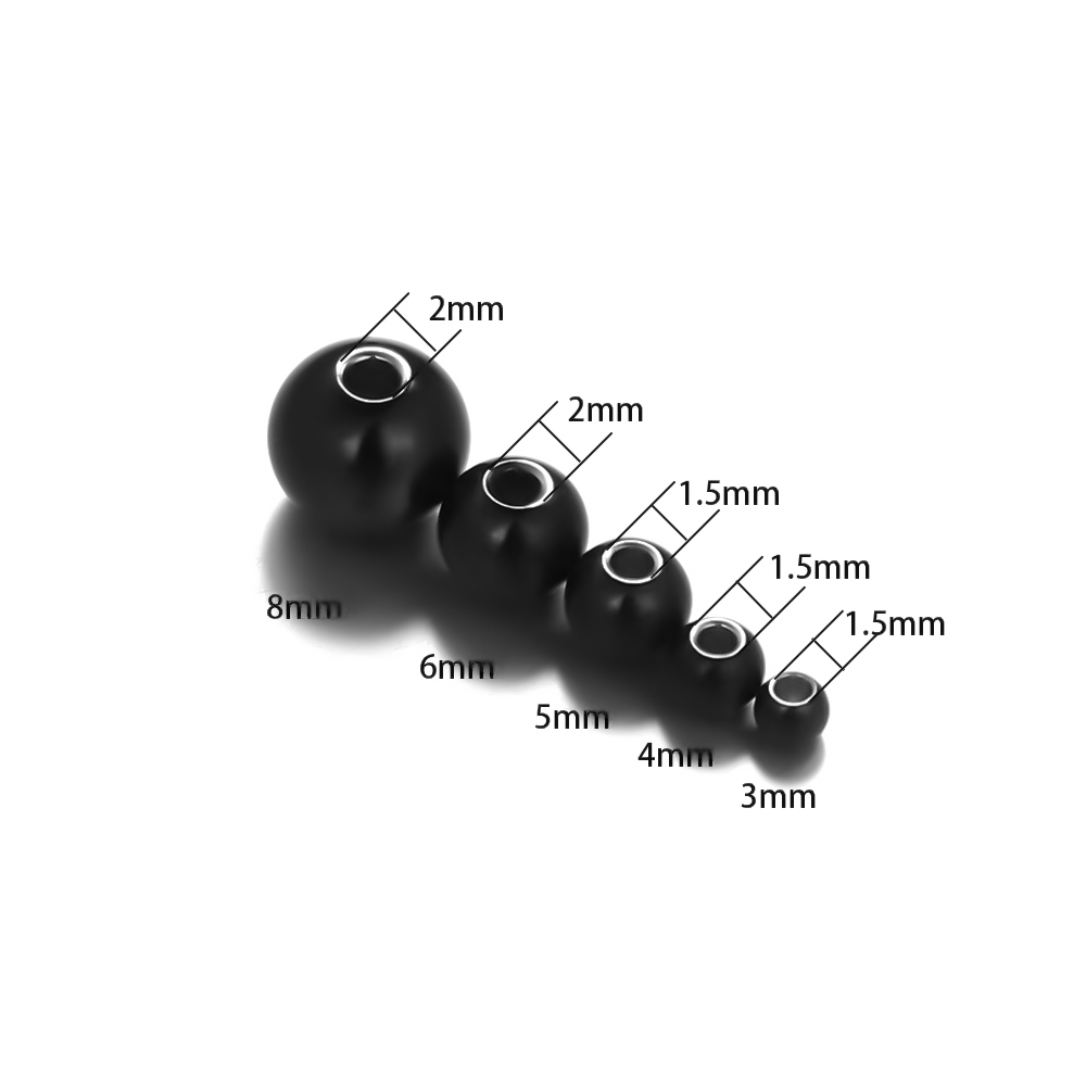 Semitree  Stainless Steel Rose Gold Black Spacer Beads