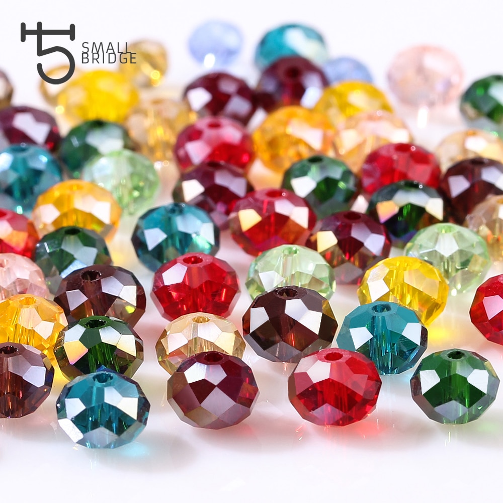 4 6 8mm Czech Loose Rondelle Crystal Beads