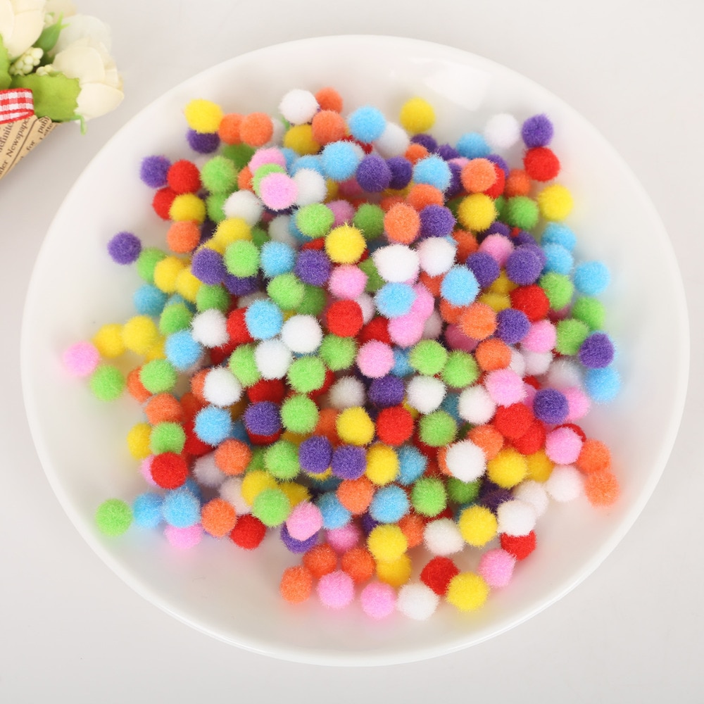 100-500Pcs/lot Mixed Soft Round Shaped Pompom Balls