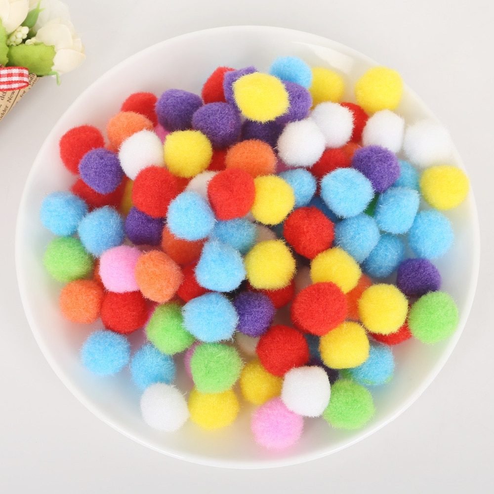 100-500Pcs/lot Mixed Soft Round Shaped Pompom Balls