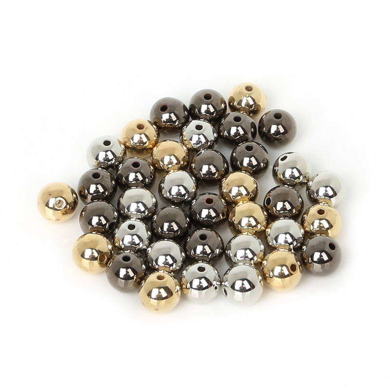 30-300pcs Gold/Silver/Gun-Metal Plated CCB Round Seed Spacer Beads