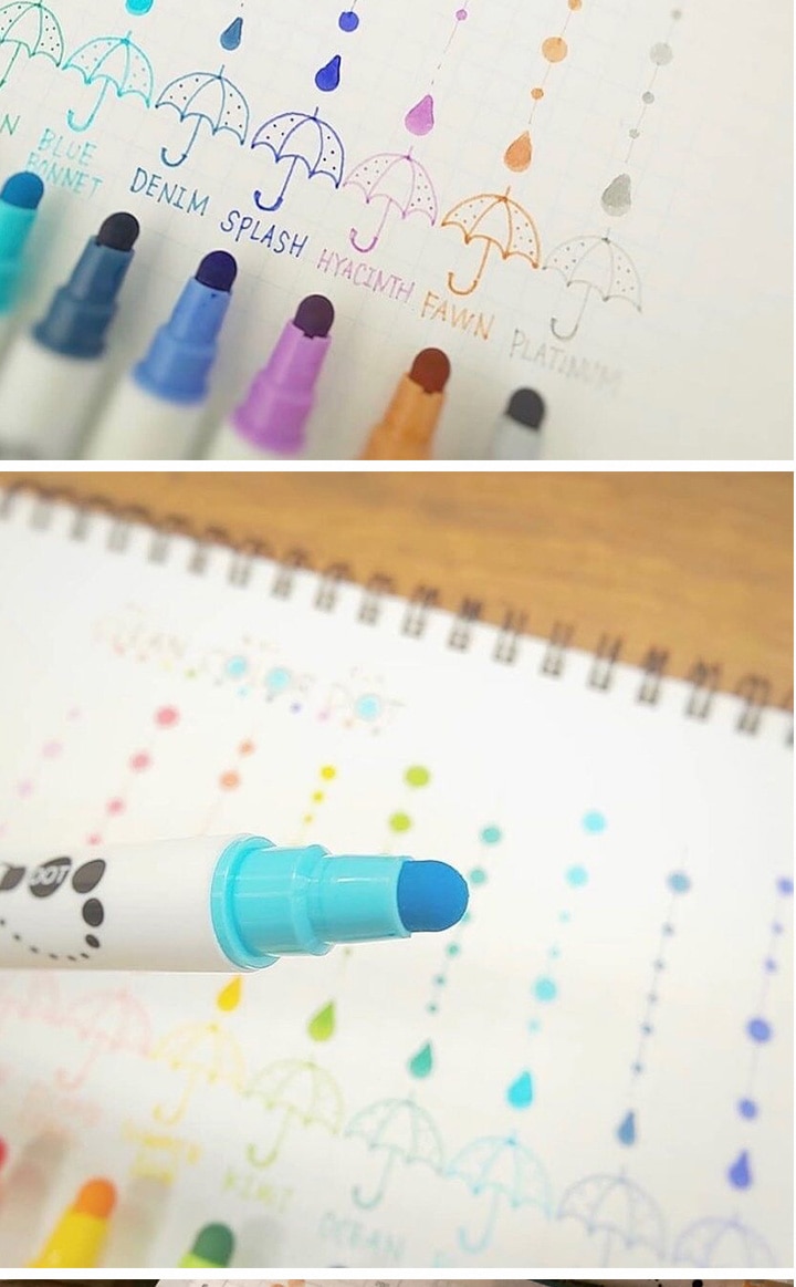 Japan Kuretake double head round dot water colour pen set for bullet journal