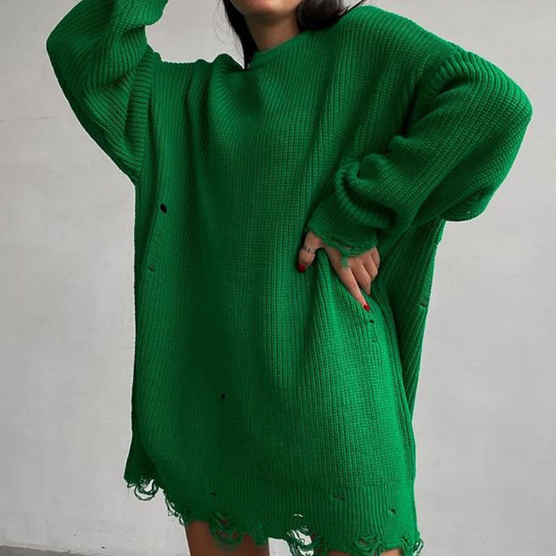 Women's Oversized  Knitted Long Sleeve Sweater