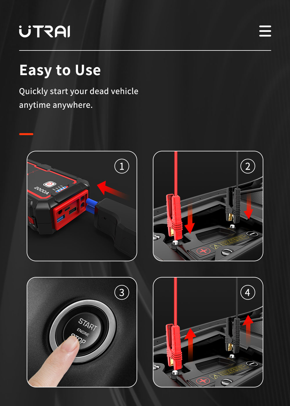 2000A Multifunctional Jump Starter Power Bank