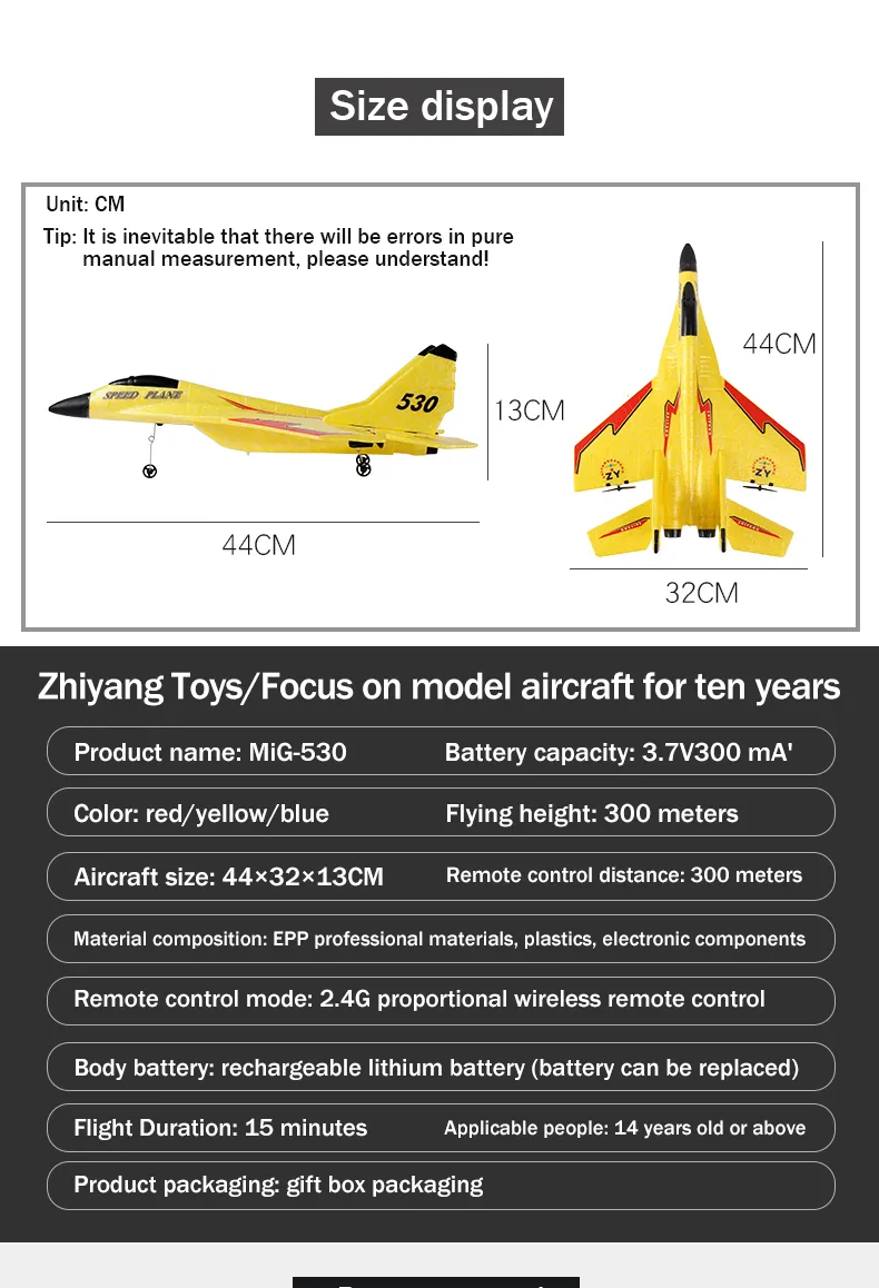 RC Plane SU35 2.4G With LED Lights Aircraft Remote Control Flying Model