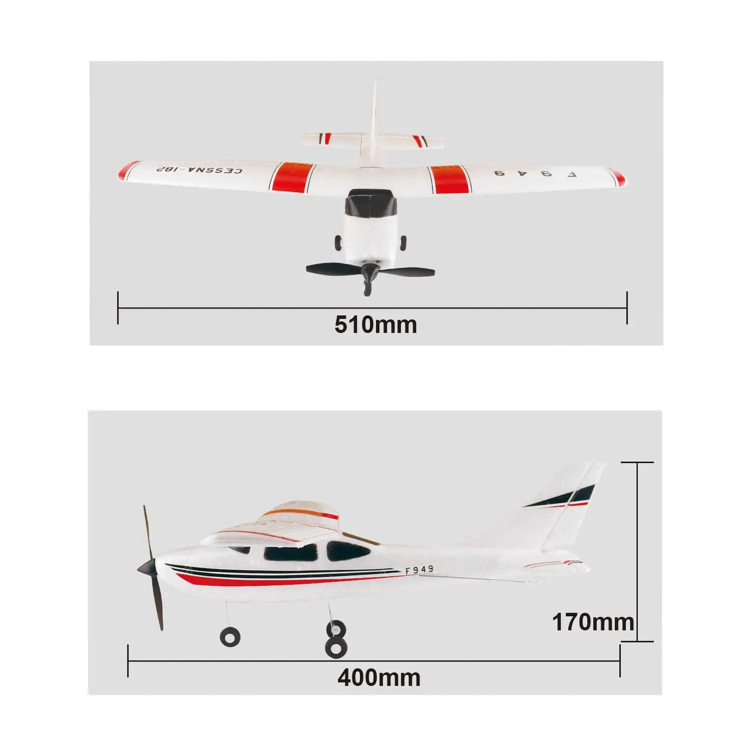 F949 2.4G 3D6G 3Ch RC Airplane Fixed Wing Plane With Gyroscope