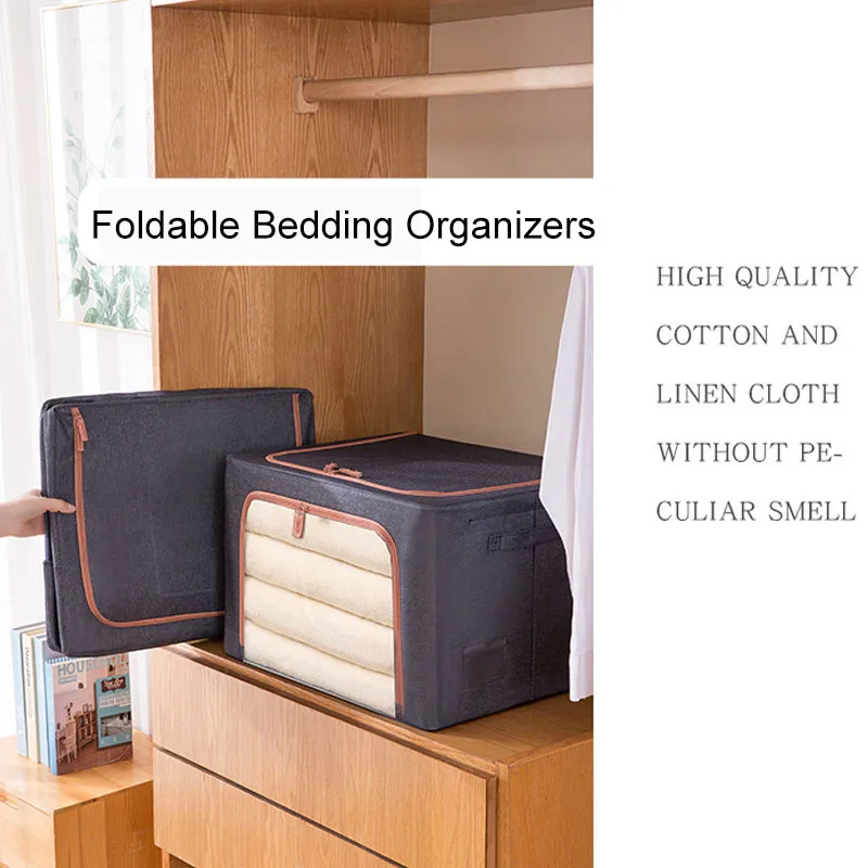 Foldable Storage Organizers - Large Capacity Closet Storage Box for Clothes, Blankets, and Quilts