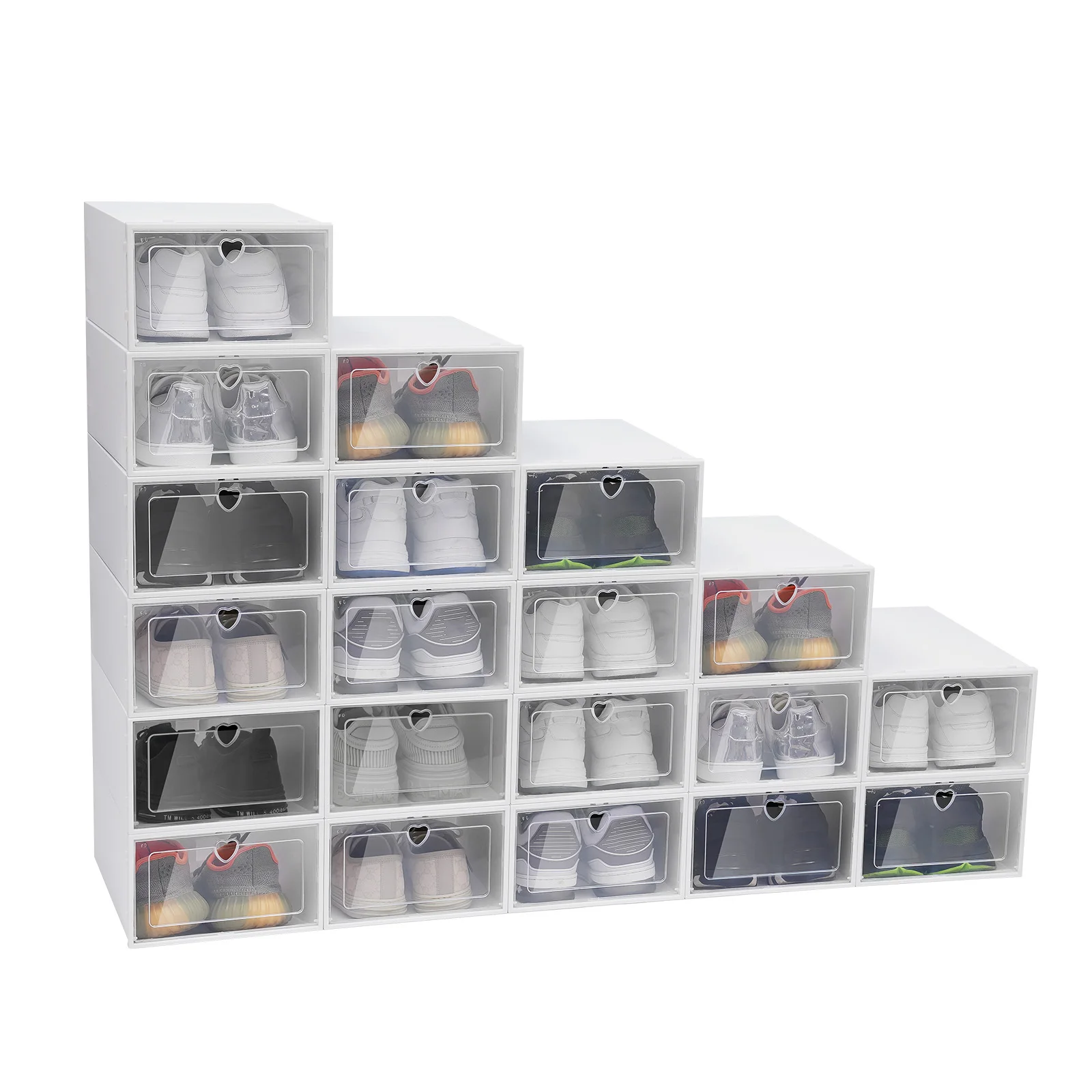 20-Piece Stackable Shoe Storage Box Set - Perfect for Hallway and Living Room Organization