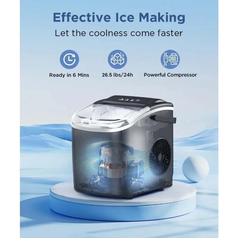 COWSAR Portable Countertop Ice Maker – Efficient Ice Machine with Self-Cleaning