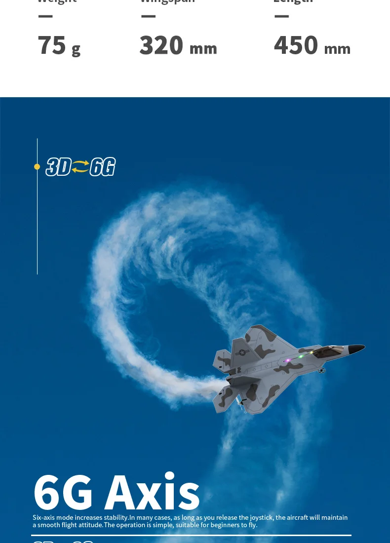 2024 New F22S 2.4G 3CH 3D6G RC Airplane Raptor F22 Warplane WLtoys A180 Upgrade Version LED Light With Gyroscope Out Door Toys