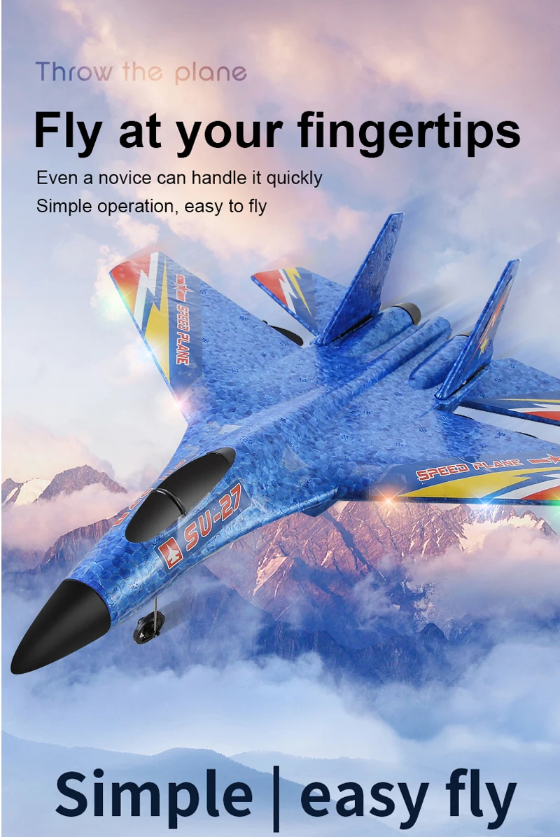 RC SU-35 Foam Glider – 2.4G Radio Control Fighter Jet Toy for Kids