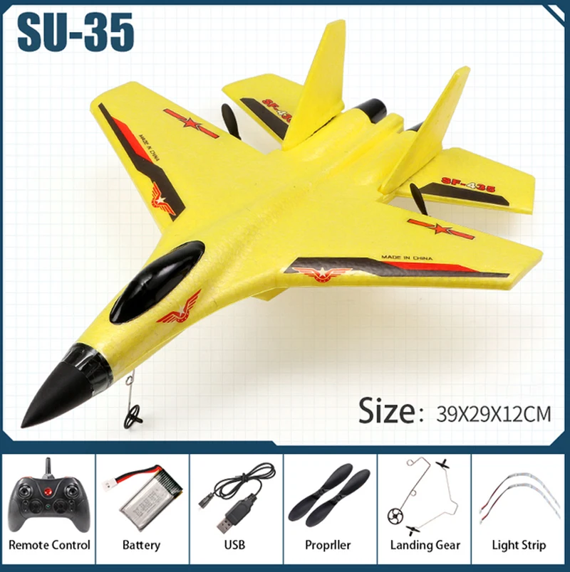 RC SU-35 Foam Glider – 2.4G Radio Control Fighter Jet Toy for Kids