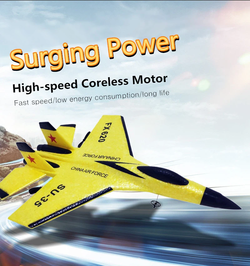 RC SU-35 Foam Glider – 2.4G Radio Control Fighter Jet Toy for Kids