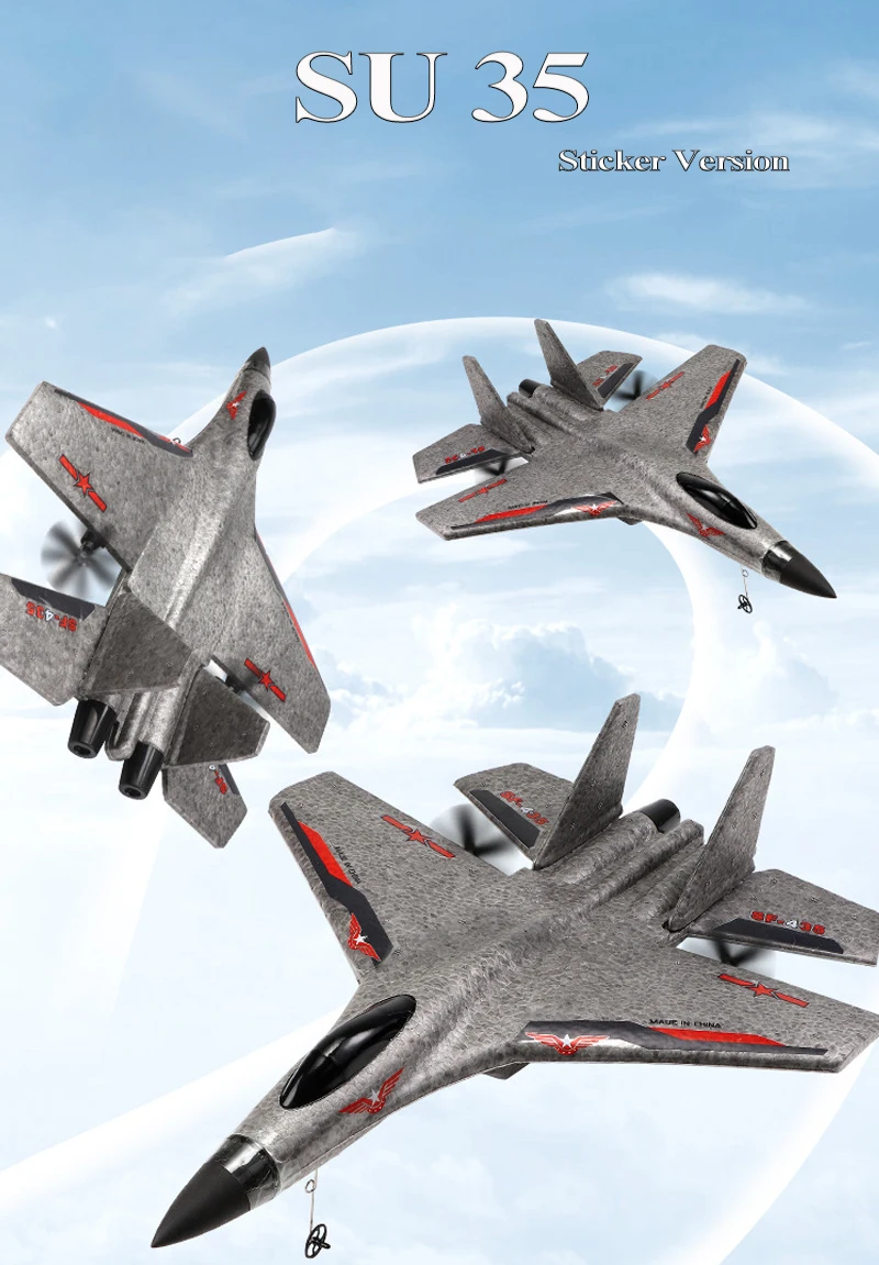 RC SU-35 Foam Glider – 2.4G Radio Control Fighter Jet Toy for Kids