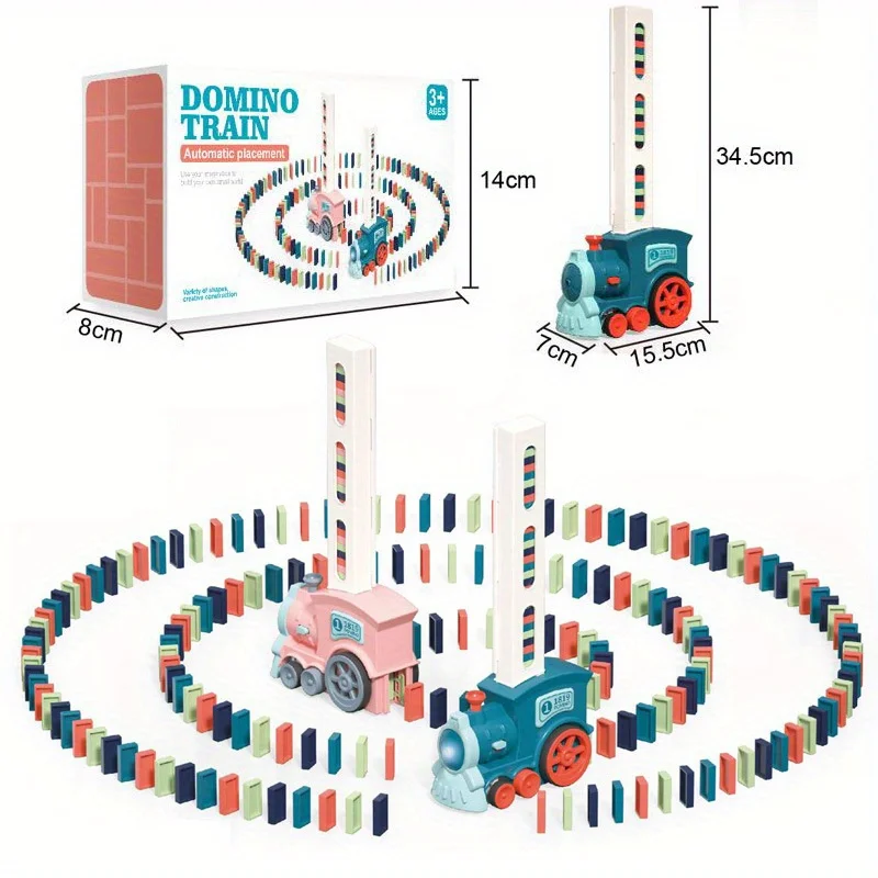 Automatic Domino Laying Train – Electric Car Brick Block Set for Creative DIY Fun