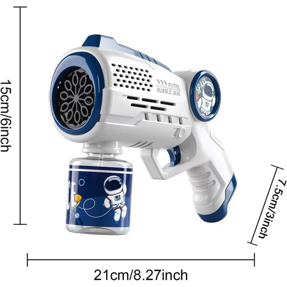 Astronaut Electric Bubble Machine – Automatic Bubble Gun with Lights for Kids' Outdoor Fun