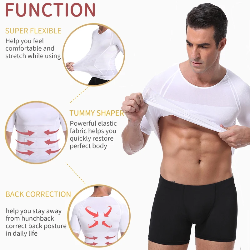 Men's Posture Corrector Compression Shirt - Slimming Body Shaper Vest - Image 3