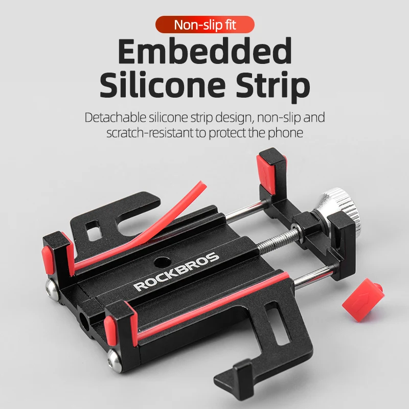 ROCKBROS CNC Aluminum Motorcycle Phone Holder - Shockproof Bike Mount - Image 3