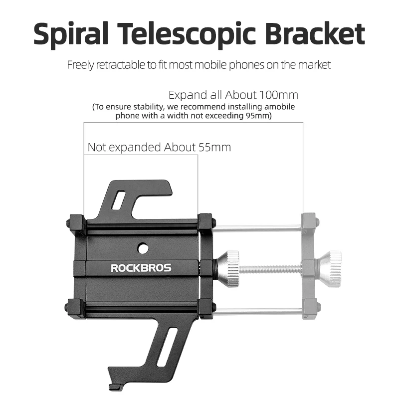 ROCKBROS CNC Aluminum Motorcycle Phone Holder - Shockproof Bike Mount - Image 5