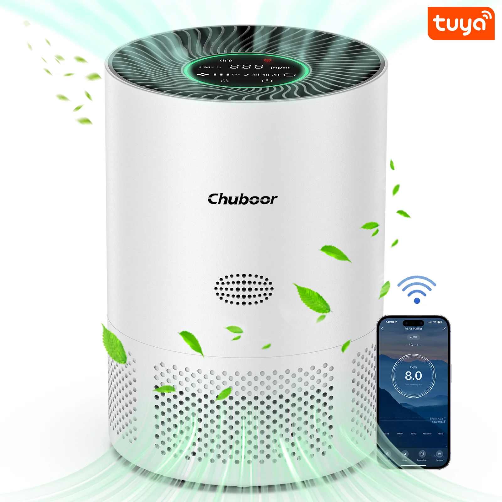 Chuboor PJ01 Air Purifier for Home Allergies in Bedroom Covers Up to 360 ft² H13 Filter Effectively Removes Odors Smoke And Dust - Image 9