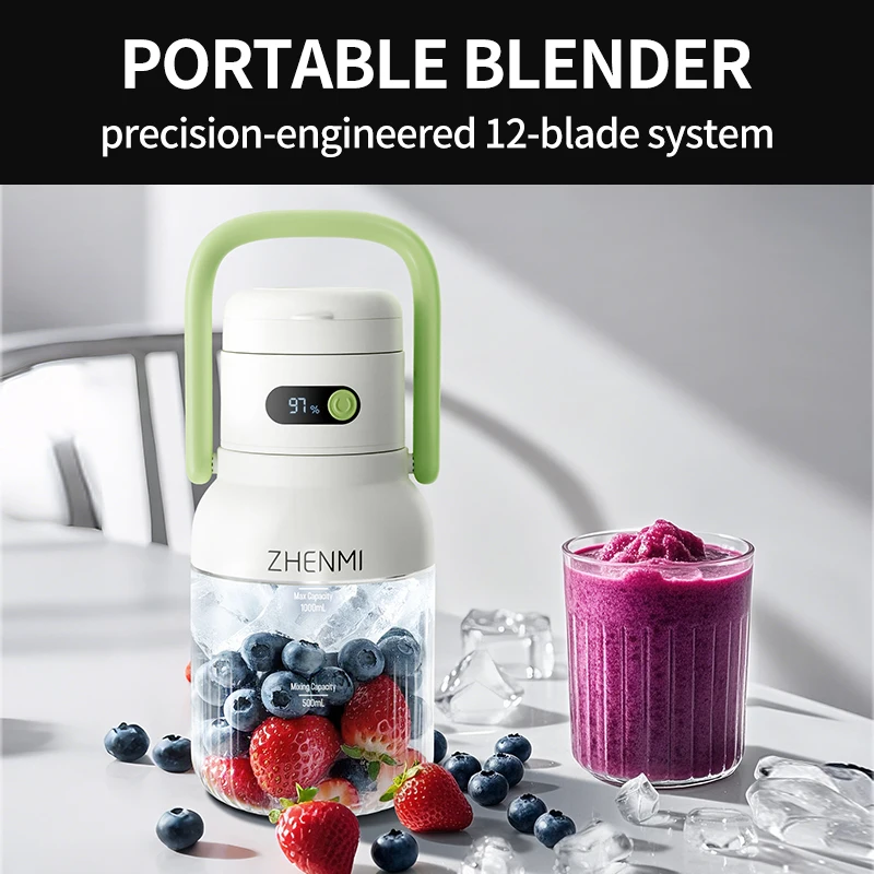 Portable Blender for Shakes & Smoothies - 33oz Cordless USB Rechargeable, BPA-Free