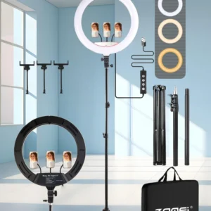 18" LED Ring Light Kit with Tripod Stand & Phone Mount - Adjustable Brightness
