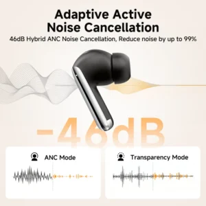 QCY MelyBuds Pro Active Noise Cancelling Wireless Earbuds - Hi-Res Audio, Bluetooth 5.3, 34-Hour Playtime