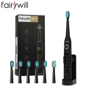Fairywill Sonic Electric Toothbrush – USB Rechargeable, Waterproof, with Replacement Heads