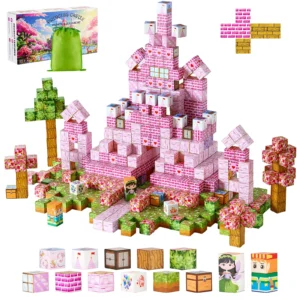 Princess Castle Magnetic Building Tiles - 100PC STEM Montessori Toy for Kids