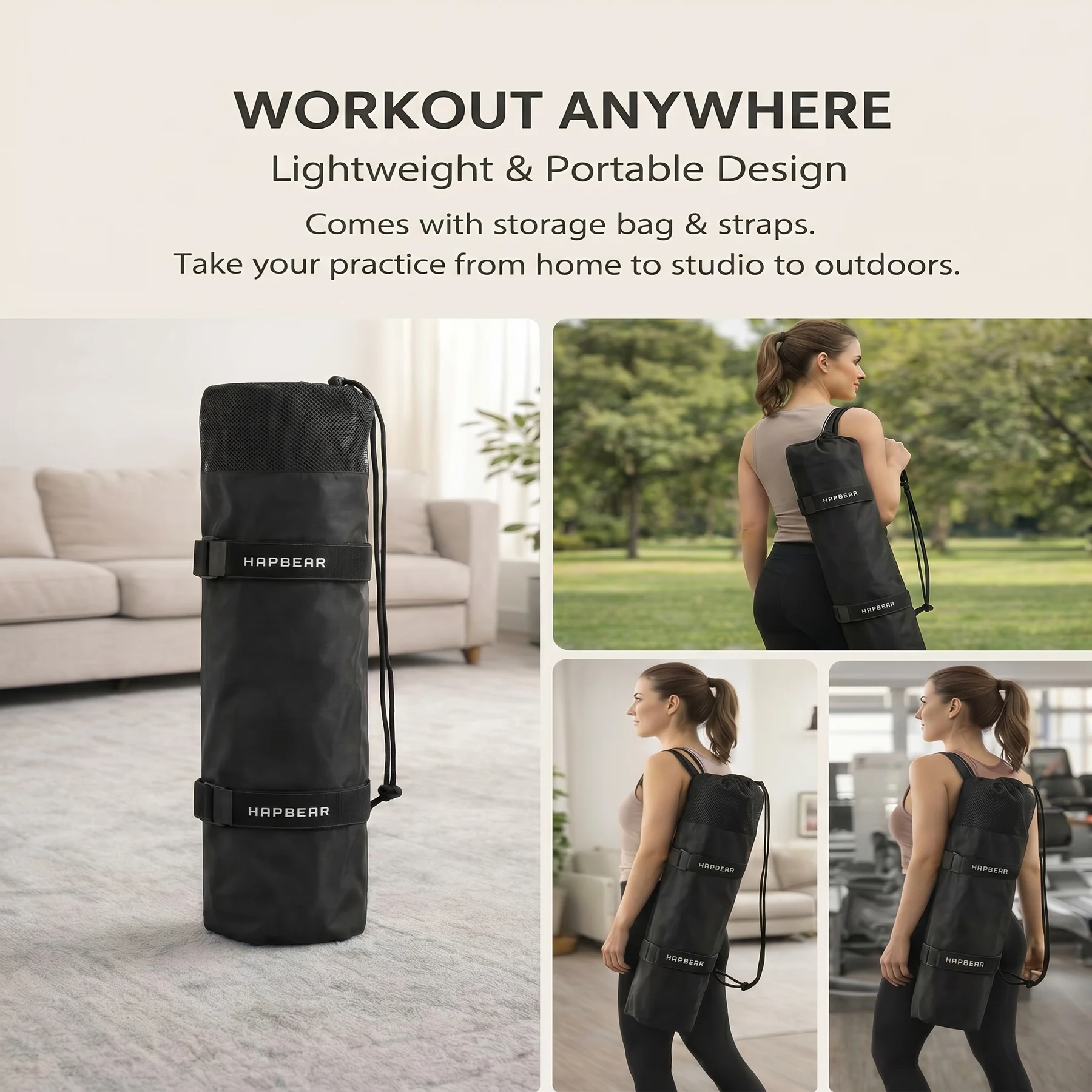 Extra Large Yoga Mat - 72"x48" TPE 6mm Non-Slip, 2-Person Size with Carry Bag - Image 6