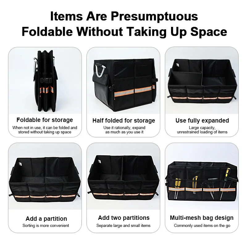 Foldable Car Trunk Storage Organizer Box - Portable for SUV & Truck - Image 4