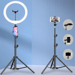 10" LED Selfie Ring Light with Tripod Stand & Phone Holder - Dimmable Video Light