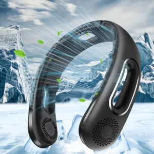 Portable Neck Fan - USB Rechargeable, Bladeless, 4-Speed Hands-Free