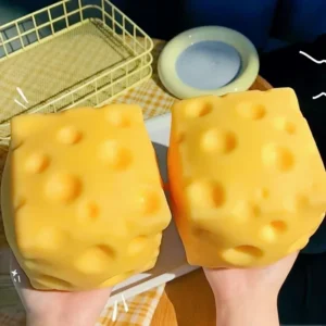 Giant Cheese Squishy Stress Relief Toy - Slow Rebound Squeeze Ball for Adults & Kids