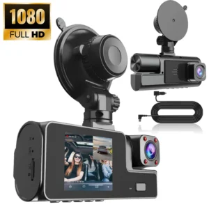 Dual Camera Dash Cam - 1080P Front & Rear, IR Night Vision, Loop Recording, 2" IPS Screen