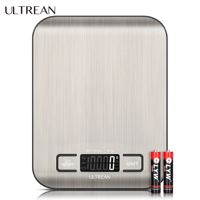 ULTREAN Digital Kitchen Scale - 5000g/1g Multifunction Electric Food Scale, LCD Display, Waterproof