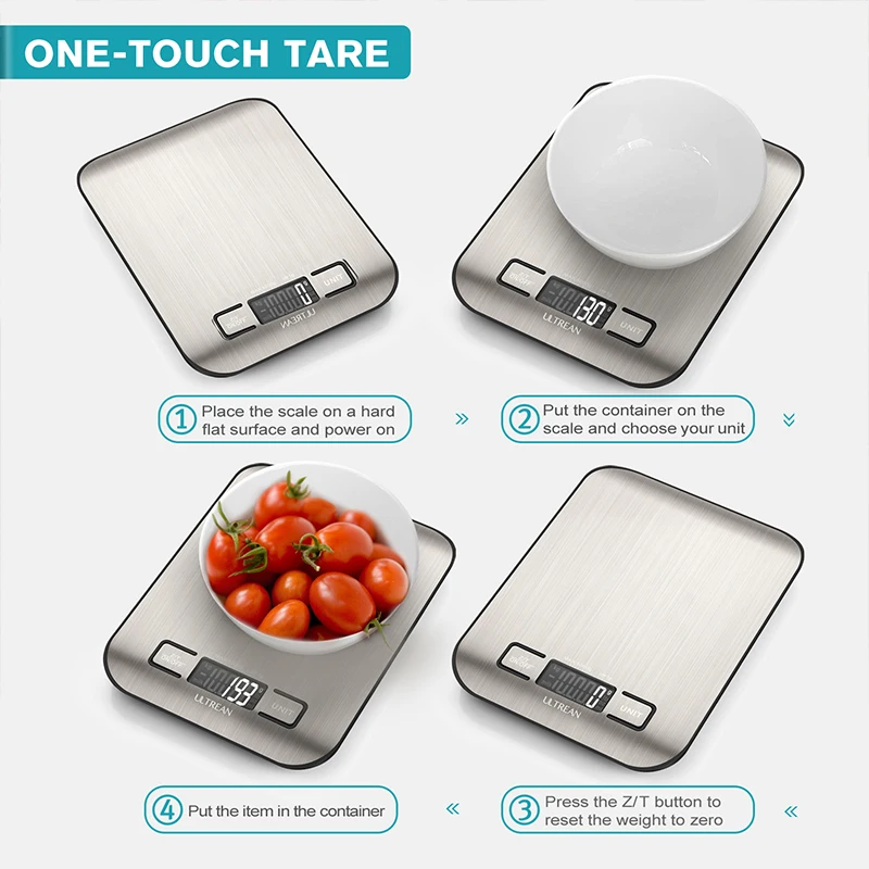 ULTREAN Digital Kitchen Scale - 5000g/1g Multifunction Electric Food Scale, LCD Display, Waterproof - Image 3