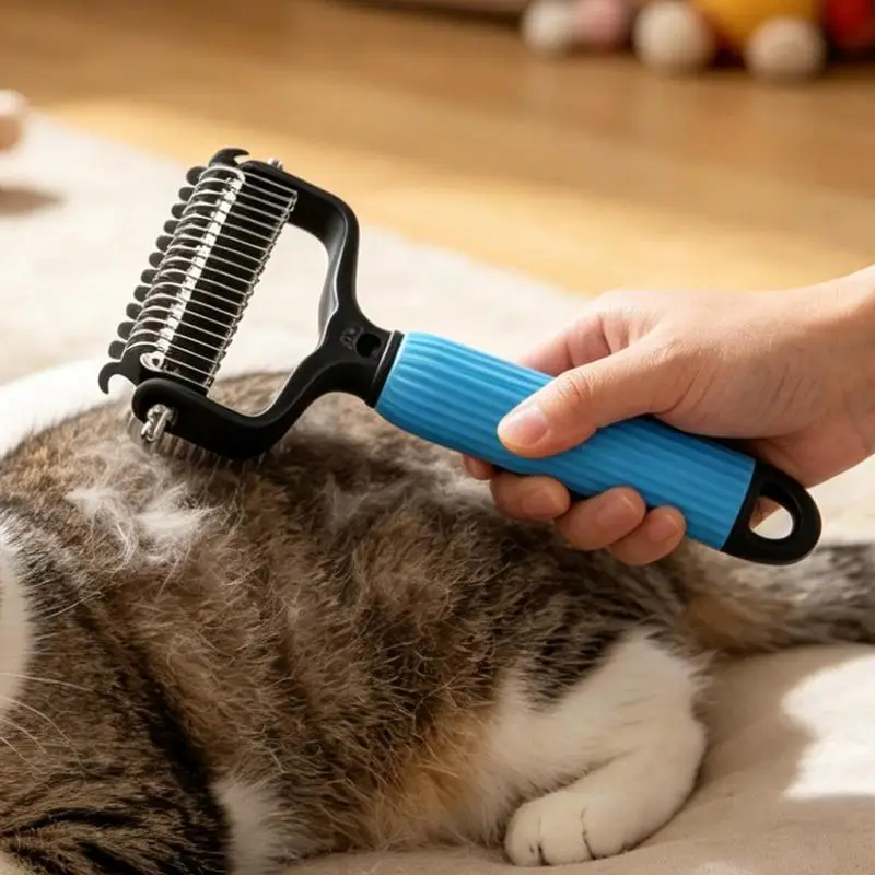 Pet Undercoat Rake - Deshedding Brush for Dogs & Cats, Long/Short Hair