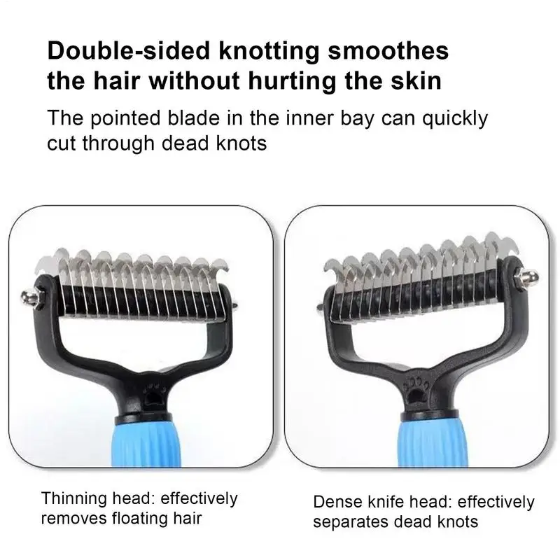 Pet Undercoat Rake - Deshedding Brush for Dogs & Cats, Long/Short Hair - Image 3