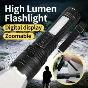 Rechargeable LED Flashlight - Long-Beam Outdoor Emergency Light for Camping & Hiking