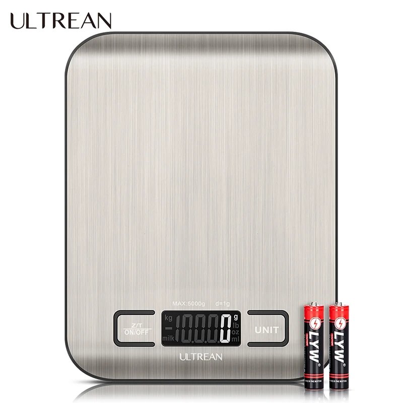 Ultrean digital kitchen scale, 5000g by 1g, multifunction electric food scale with LCD display, waterproof, from HANZ Outlet
